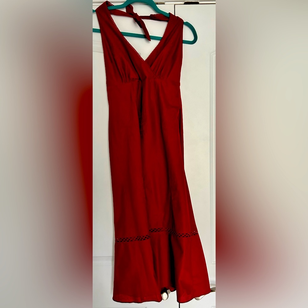 Vintage J. Crew halter dress, red, size 0